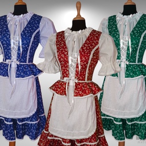 Népi, kékfestő jellegű, félkőr szabású szoknya  - ruha & divat - női ruha - szoknya - Meska.hu