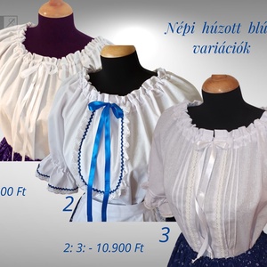 Női buggyos ujjú díszített, népi húzott blúz néptánchoz is - ruha & divat - női ruha - blúz - Meska.hu