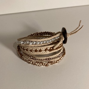 Bézs wrap karkötő - Meska.hu Bézs wrap karkötő - Meska.hu
