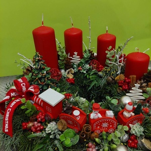 Elly 11 - Mokás karácsonyi asztaldísz (30cm) - karácsony - adventi díszek - adventi asztaldísz - Meska.hu