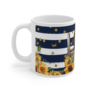 Tacskós kerámia bögre napraforgó mintával 300 ml - otthon & életmód - konyhafelszerelés, tálalás - tálalás - bögre & csésze - Meska.hu