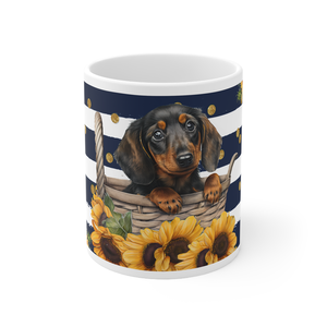 Tacskós kerámia bögre napraforgó mintával 300 ml, Otthon & Életmód, Konyhafelszerelés, tálalás, Tálalás, Bögre & Csésze, Kerámia, MESKA