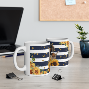 Tacskós kerámia bögre napraforgó mintával 300 ml - otthon & életmód - konyhafelszerelés, tálalás - tálalás - bögre & csésze - Meska.hu