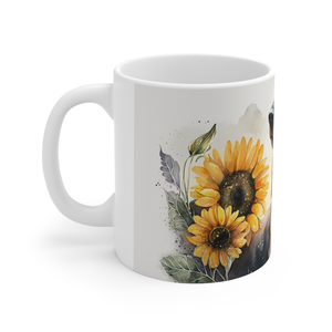 Tacskós kerámia bögre napraforgó mintával 300 ml - otthon & életmód - konyhafelszerelés, tálalás - tálalás - bögre & csésze - Meska.hu