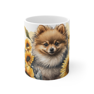 Törpespicc kerámia bögre napraforgó mintával 300 ml - Meska.hu