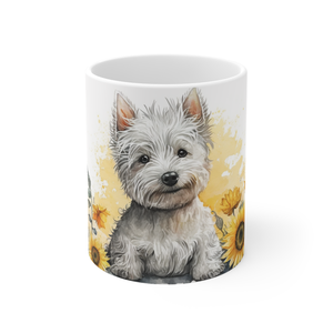 Westie kerámia bögre napraforgó mintával 300 ml, Otthon & Életmód, Konyhafelszerelés, tálalás, Tálalás, Bögre & Csésze, Kerámia, MESKA