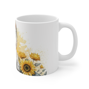 Westie kerámia bögre napraforgó mintával 300 ml - otthon & életmód - konyhafelszerelés, tálalás - tálalás - bögre & csésze - Meska.hu