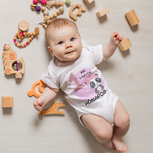 Panda macis Hónapos mérföldkő body kisbabáknak, bébi rugdalózó egyedi hónapszámmal - játék & sport - baba & babaház - játékbaba, babakellék - Meska.hu