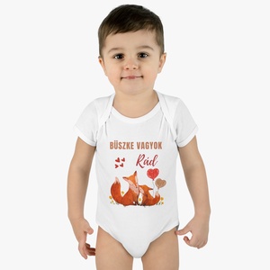 Büszke vagyok rád róka családos baby body kisbabáknak, bébi rugdalózó - Meska.hu
