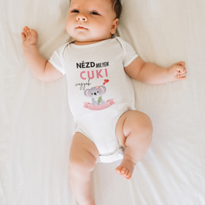 Nézd milyen cuki vagyok pink Koala baby body kisbabáknak, bébi rugdalózó, Játék & Sport, Baba & babaház, Játékbaba, babakellék, , MESKA