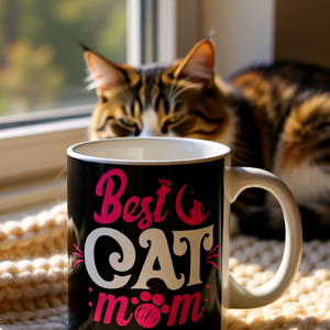 Best Cat Mom ever macskás bögre  - otthon & életmód - konyhafelszerelés, tálalás - tálalás - bögre & csésze - Meska.hu