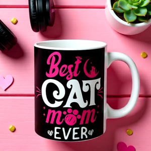 Best Cat Mom ever macskás bögre  - otthon & életmód - konyhafelszerelés, tálalás - tálalás - bögre & csésze - Meska.hu