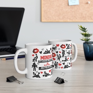 Mindig melletted... feliratos bögre, Vicces pikáns bögre sz...x pózok mintával - otthon & életmód - konyhafelszerelés, tálalás - tálalás - bögre & csésze - Meska.hu