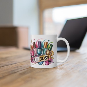 Nail boss - körömlakkos bögre műkörmösöknek, műkörömépítőknek, manikűrösöknek - otthon & életmód - konyhafelszerelés, tálalás - tálalás - bögre & csésze - Meska.hu