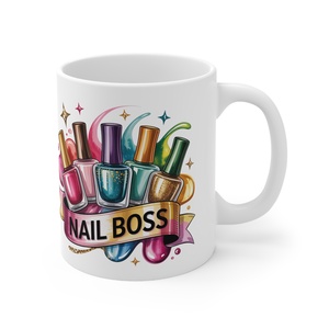 Nail boss - körömlakkos bögre műkörmösöknek, műkörömépítőknek, manikűrösöknek - otthon & életmód - konyhafelszerelés, tálalás - tálalás - bögre & csésze - Meska.hu
