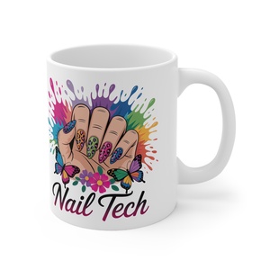 Nail tech- körmös bögre műkörmösöknek, műkörömépítőknek, manikűrösöknek - otthon & életmód - konyhafelszerelés, tálalás - tálalás - bögre & csésze - Meska.hu