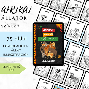 Afrikai Állatok a Szavannán � Színező - 75 oldal - Letölthető PDF - otthon & életmód - papír, írószer - színező - Meska.hu