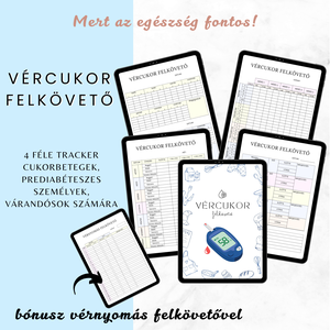 Vércukor Felkövető Napló � Nyomtatható PDF - 4 féle tracker + bónusz vérnyomás napló - otthon & életmód - papír, írószer - naptár & tervező - Meska.hu
