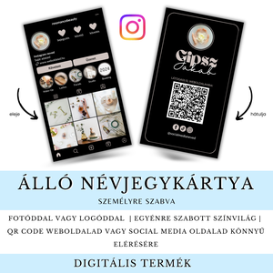 Személyre Szabott Névjegykártya Tervezés � INSTAGRAM DESIGN - Álló vagy Fekvő - Fotóval, Logóval, QR kóddal - otthon & életmód - papír, írószer - névjegykártya - Meska.hu