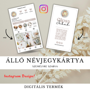 Személyre Szabott Névjegykártya Tervezés � INSTAGRAM DESIGN - Álló vagy Fekvő - Fotóval, Logóval, QR kóddal, Otthon & Életmód, Papír, írószer, Névjegykártya, Fotó, grafika, rajz, illusztráció, MESKA