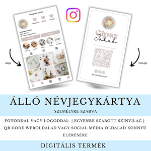 Személyre Szabott Névjegykártya Tervezés � INSTAGRAM DESIGN - Álló vagy Fekvő - Fotóval, Logóval, QR kóddal - otthon & életmód - papír, írószer - névjegykártya - Meska.hu