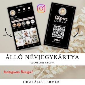 Személyre Szabott Névjegykártya Tervezés � INSTAGRAM DESIGN - Álló vagy Fekvő - Fotóval, Logóval, QR kóddal - otthon & életmód - papír, írószer - névjegykártya - Meska.hu