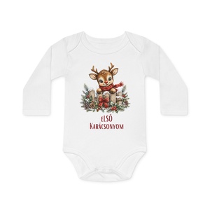 Első Karácsonyom Baba Body � Aranyos Karácsonyi Hosszú Ujjú Body, Ajándék Babáknak - baba - mama - babaruházat - baba body - Meska.hu