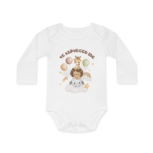 Egyedi Szöveges Baba Body � Névre Szóló Szafari Állatos Design, Személyre Szabott Ajándék - baba - mama - babaruházat - baba body - Meska.hu