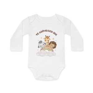 Egyedi Szöveges Baba Body � Névre Szóló Szafari Állatos Design, Személyre Szabott Ajándék - baba - mama - babaruházat - baba body - Meska.hu