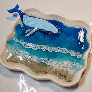 Egyedi óceán tál bálnával � 1 db elérhető - ékszer - ékszertartó - ékszertartó tál - Meska.hu