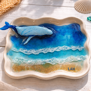 Egyedi óceán tál bálnával � 1 db elérhető, Ékszer, Ékszertartó, Ékszertartó tál, Kerámia, MESKA