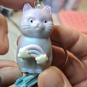 Szivárvány Cicaprütty kulcstartó  - táska & tok - kulcstartó & táskadísz - kulcstartó - Meska.hu