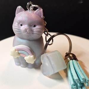 Szivárvány Cicaprütty kulcstartó  - táska & tok - kulcstartó & táskadísz - kulcstartó - Meska.hu