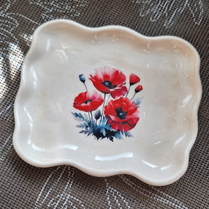 Antikolt hatású tavaszi virágos ékszertartó tál - ékszer - ékszertartó - ékszertartó tál - Meska.hu