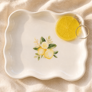 Antikolt hatású tavaszi virágos ékszertartó tál - Meska.hu