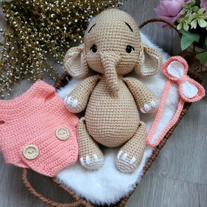 Horgolt elefánt amigurumi - játék & sport - plüssállat & játékfigura - elefánt - Meska.hu