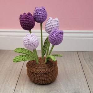 Horgolt tulipán kaspóban - otthon & életmód - dekoráció - Meska.hu