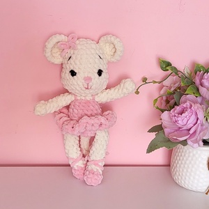 Horgolt balerina egér amigurumi - játék & sport - plüssállat & játékfigura - egér - Meska.hu