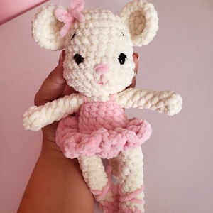 Horgolt balerina egér amigurumi - játék & sport - plüssállat & játékfigura - egér - Meska.hu