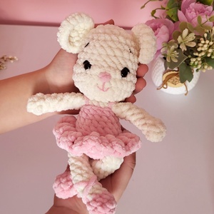 Horgolt balerina egér amigurumi - játék & sport - plüssállat & játékfigura - egér - Meska.hu