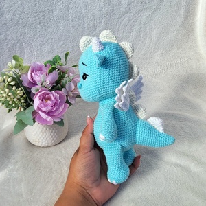 Horgolt sárkány amigurumi  - játék & sport - plüssállat & játékfigura - plüss dínók - Meska.hu