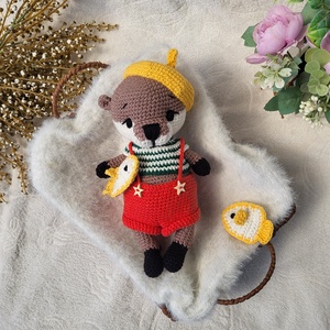 Horgolt vidra amigurumi - játék & sport - plüssállat & játékfigura - más figura - Meska.hu