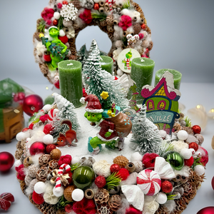 Grinch szett, Karácsony, Adventi díszek, Adventi gyertyadíszek és koszorúdíszek, , MESKA