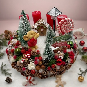 Adventi koszorú, Karácsony, Adventi díszek, Adventi gyertyadíszek és koszorúdíszek, , MESKA