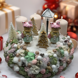 Adventi koszorú, Karácsony, Adventi díszek, Adventi gyertyadíszek és koszorúdíszek, , MESKA