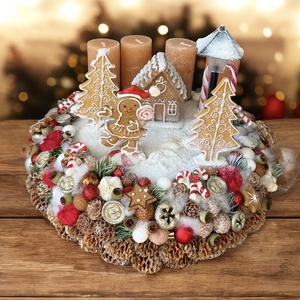 Adventi koszorú, Karácsony, Adventi díszek, Adventi gyertyadíszek és koszorúdíszek, , MESKA