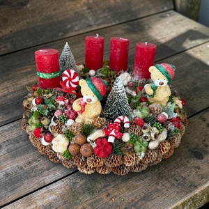 Adventi koszorú, Karácsony, Adventi díszek, Adventi gyertyadíszek és koszorúdíszek, , MESKA