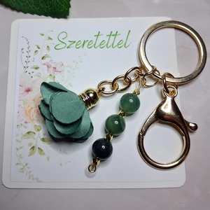 Moha achát ásványos virágos kulcstartó � megújulás, harmónia, Táska & Tok, Kulcstartó & Táskadísz, Kulcstartó, , MESKA