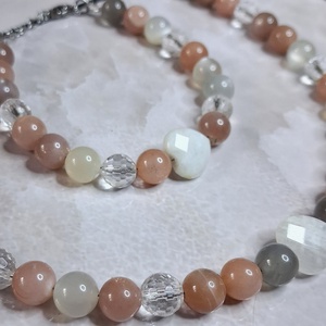 Holdkő és hegyikristály ásvány karkötő és nyaklánc szett � nőies, csillogó ékszer - ékszer - ékszerszett - Meska.hu