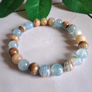 Aragonit ásvány karkötő- nyugalom és belső egyensúly, Ékszer, Karkötő, Ásványkarkötő, , MESKA